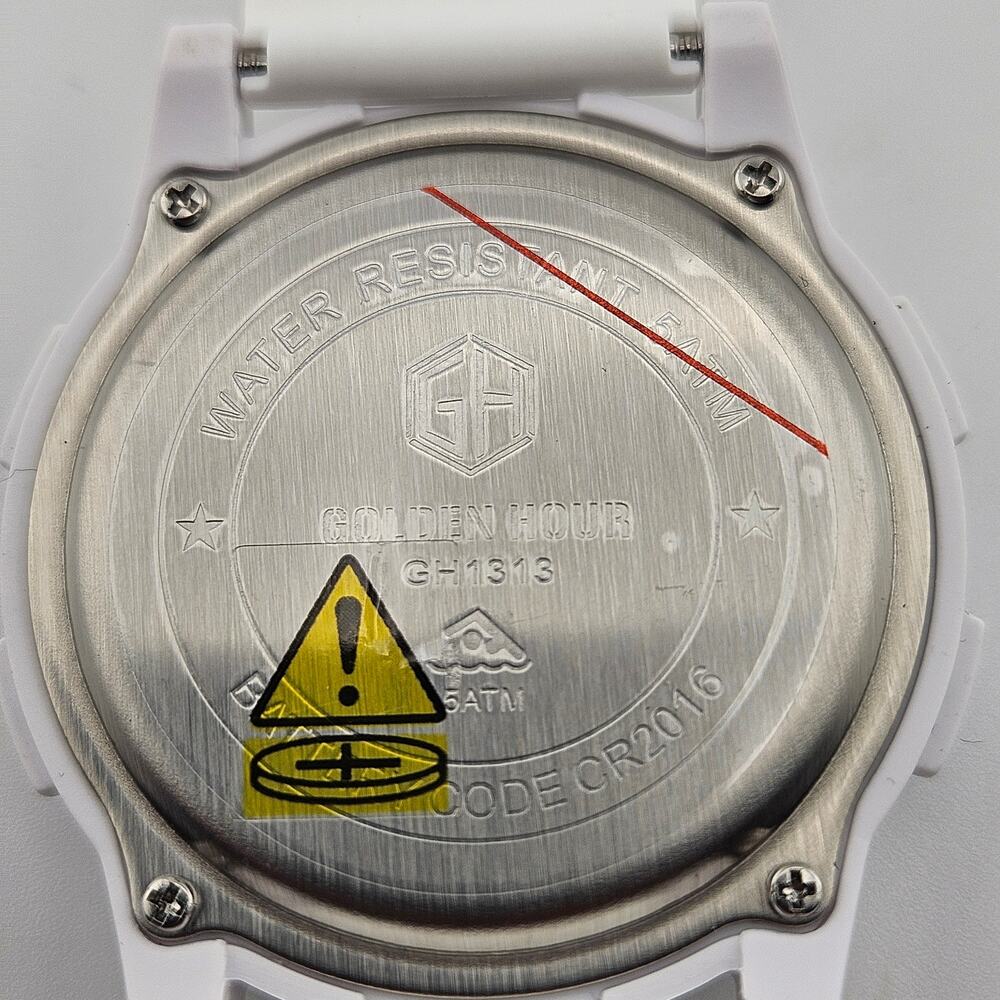 Golden Hour Digital Watch Gray White Professional Waterproof Stopwatch Sports - Picture 3 of 4